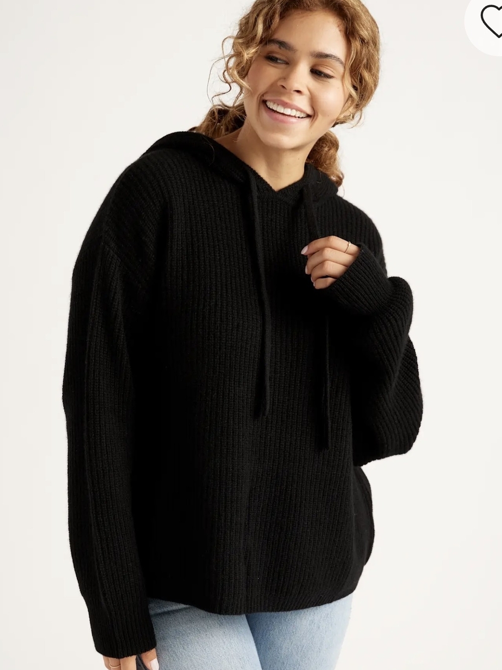 Quince Mongolian Cashmere Fisherman Pullover Hoodie BLACK $249